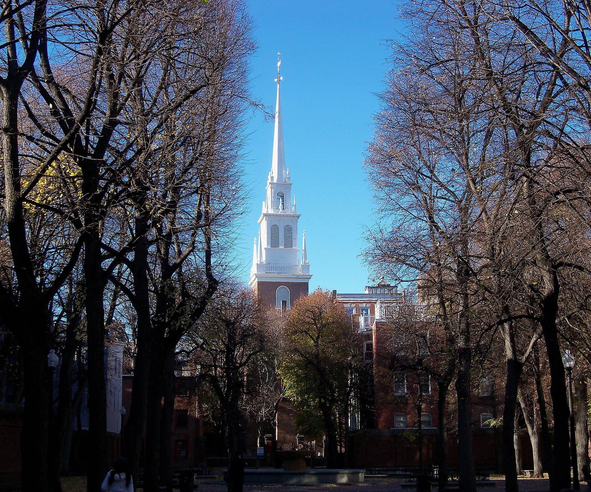 Igreja histórica colonial em Boston