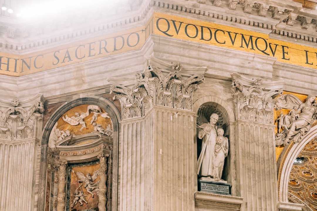 a building with a statue on the side of it