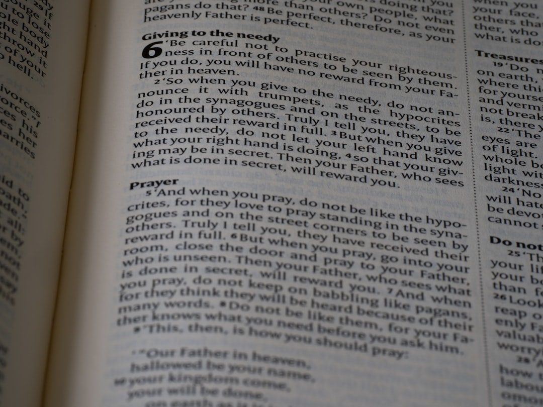 a close up of an open book with text