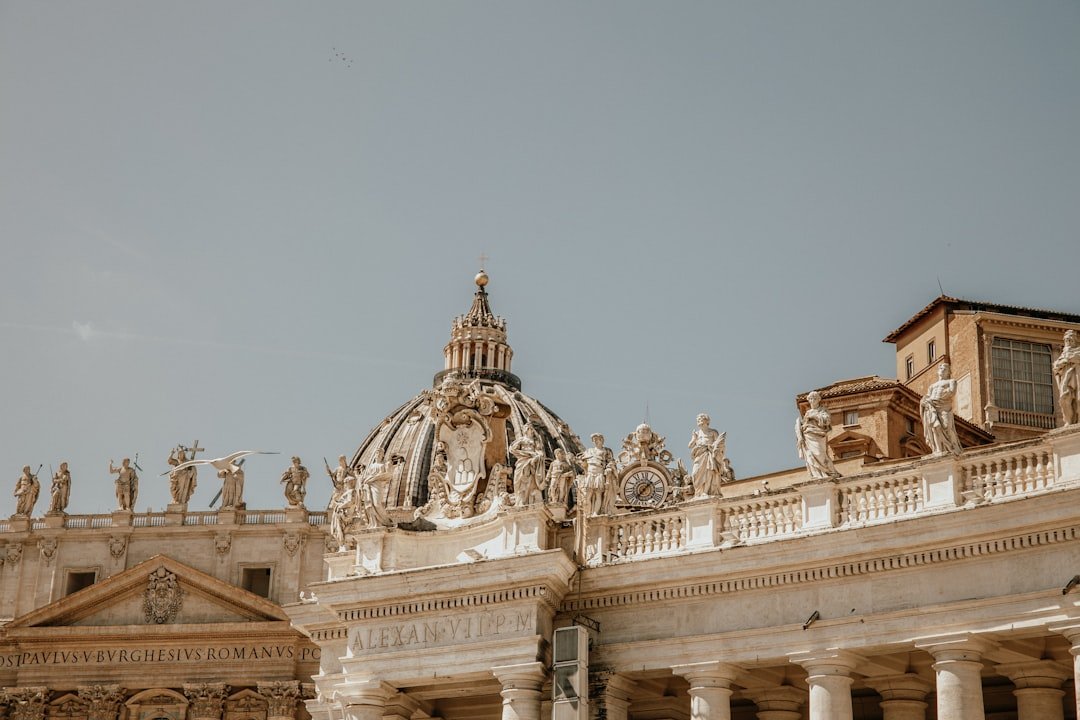 St. peter's basilica dome against a clear sky